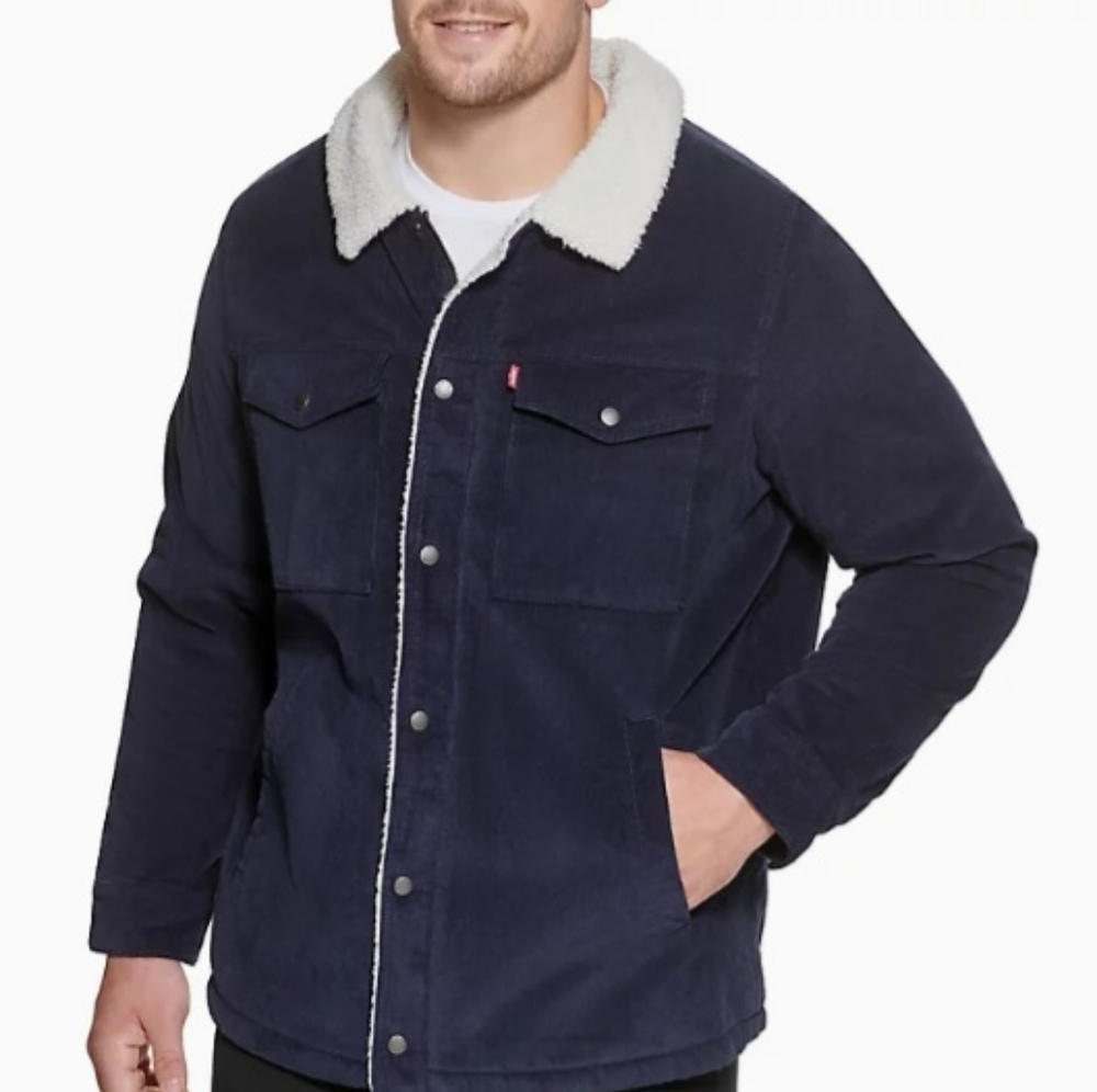 Levi's Navyblue Corduroy Sherpa collar jacket (Large) NWOT